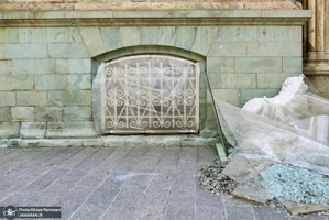 خسارات برجاى مانده از جنگ رمضان در كاخ سعد آباد