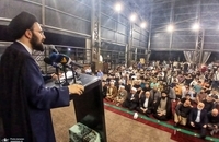 سخنرانی سید علی خمینی در محل شهادت سید حسن نصرالله
