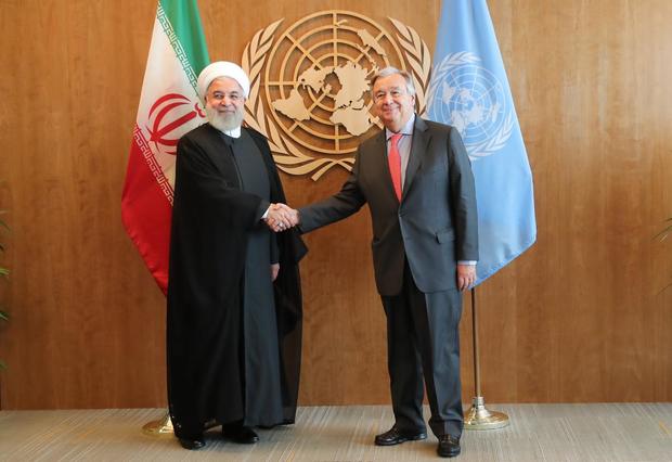 رئیس‌جمهور روحانی: اراده ایران همکاری و هماهنگی همه جانبه با سازمان ملل متحد است/ نباید عهدشکنی و بی قانونی در جامعه جهانی عادی و رویه شود /گوترش: برجام مورد تایید سازمان ملل و شورای امنیت است و باید اجرا شود/ تفدیر از نقش مثبت ایران در تحولات سوریه