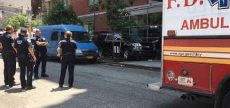 خودرویی در منهتن نیویورک میان عابران رفت/ 10 نفر زخمی شدند