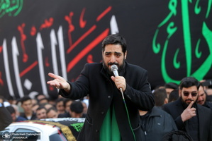 دسته عزاداری روز شهادت حضرت زهرا(س) با حضور آیت الله العظمی وحید خراسانی