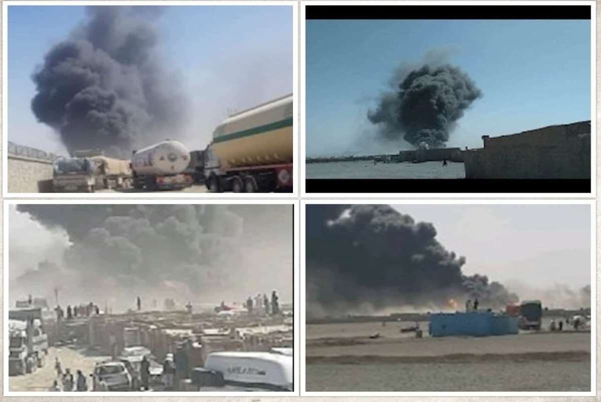یک آتش سوزی دیگر در مرز ایران و افغانستان + عکس و فیلم