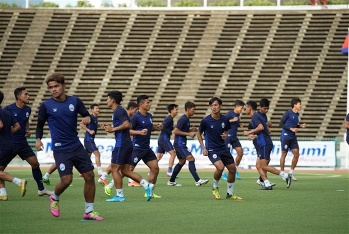 آخرین تمرین تیم ملی کامبوج پیش از دیدار با ایران