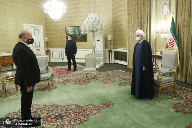 عکسی از دیدار وزیر خارجه عراق با روحانی با فاصله اجتماعی