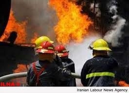 آتش‌سوزی کامیون باری در شهرستان دو گنبدان