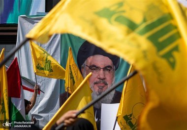 تظاهرات حزب الله در ضاحیه بیروت در همبستگی با ایران