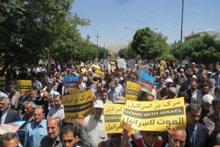 راهپیمایی مردم شهرستان سنقر و کلیایی در حمایت از مردم مطلوم فلسطین