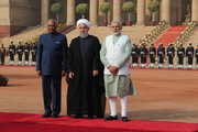 استقبال رسمی رئیس‌جمهور و نخست وزیر هندوستان از رئیس‌جمهور روحانی