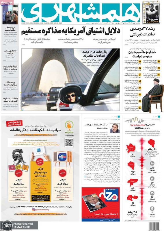 گزیده روزنامه های 6 بهمن 1400