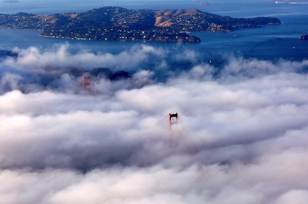 نمایی زیبا از پل معلق «گلدن گیت» سانفرانسیسکو+عکس