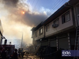 تصاویر | مهار آتش سوزی ۶ خانه در لاهیجان