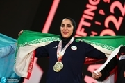 تاریخ سازی وزنه بردار زن ایرانی با سه طلای آسیایی+ عکس و ویدیوی اهدای مدال