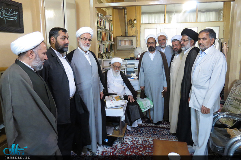 دیدار اعضای موسسه تنظیم و نشر آثار امام خمینی(س) نمایندگی قم با جمعی از مراجع و علما