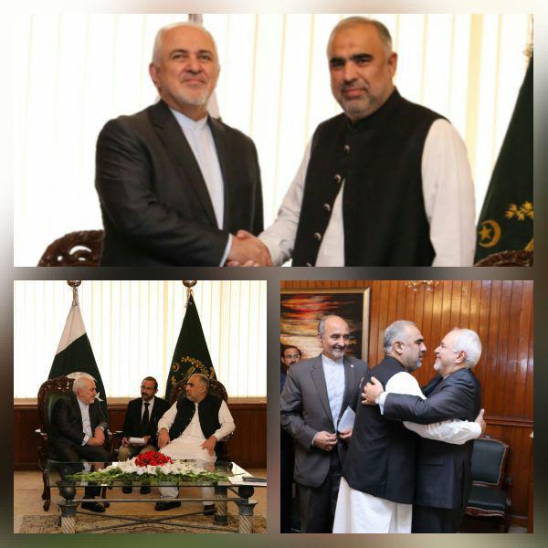 دیدار ظریف با رئیس مجلس ملی پاکستان
