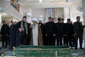 مراسم تشییع و خاکسپاری همشیره مرحوم آیت الله شهاب الدین اشراقی