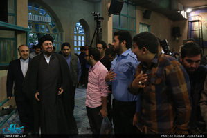 دیدار وزیر ورزش و جوانان و جمعی از ورزشکاران با سید حسن خمینی 