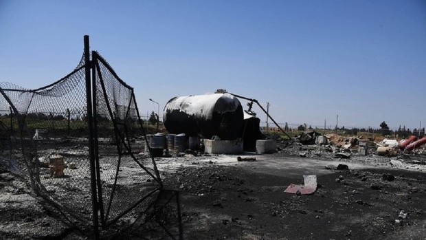 وقوع انفجار در فرودگاه الشعیرات در استان حمص سوریه 