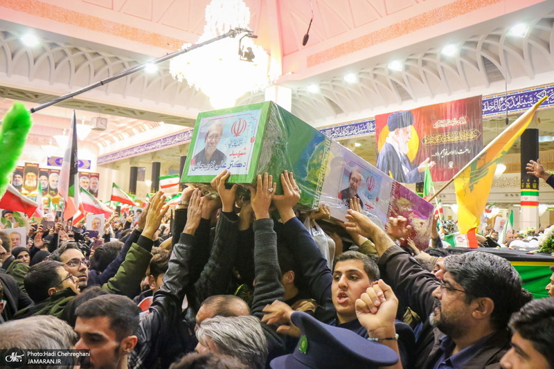 مراسم استقبال و وداع با پیکر مطهر شهید علی لاریجانی در قم