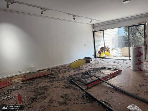 خسارت جنگ به یک گالری در تهران + تصاویر