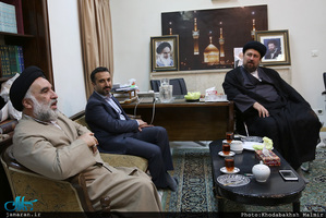 دیدار جمعی از اعضای مجلس علمای شیعه اروپاه با سید حسن خمینی 