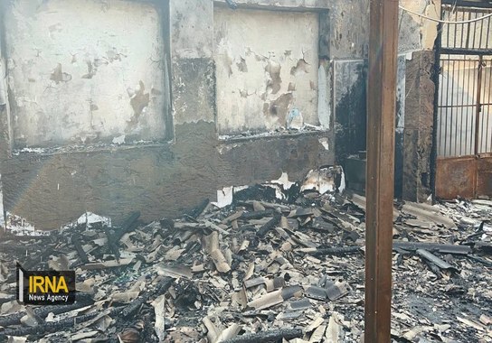 آتش سوزی کمپ ترک اعتیاد در لنگرود (3)