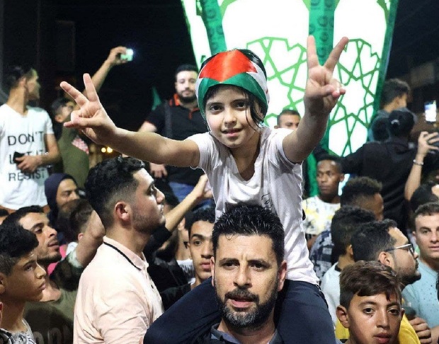 جشن پیروزی مقاومت مردم فلسطین در پی اعلام آتش بس