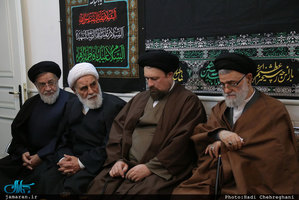حضور سید حسن خمینی در منزل مرحوم حاج شيخ محمد حسن قرهى(ره)