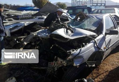 پنج سرنشین پژو ۴۰۵ بر اثر تصادف در قزوین مصدوم شدند