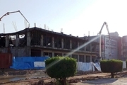 بخشی از یک ساختمان تجاری درحال ساخت در بندر ماهشهر فروریخت