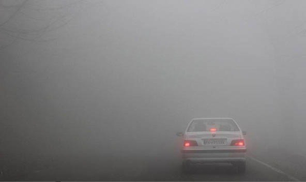 مه شدید باعث کاهش دید افقی در برخی جاده های کردستان شد